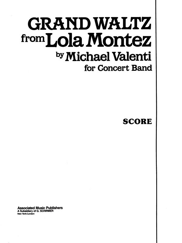 Grand Waltz From Lola Mon Tez' - Full Score: Concert Band: Score