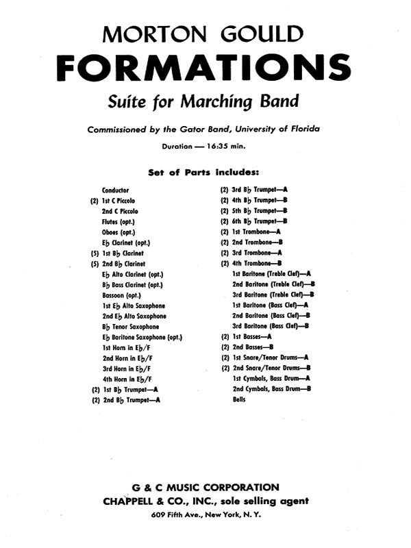 Morton Gould: Formations: Concert Band: Study Score