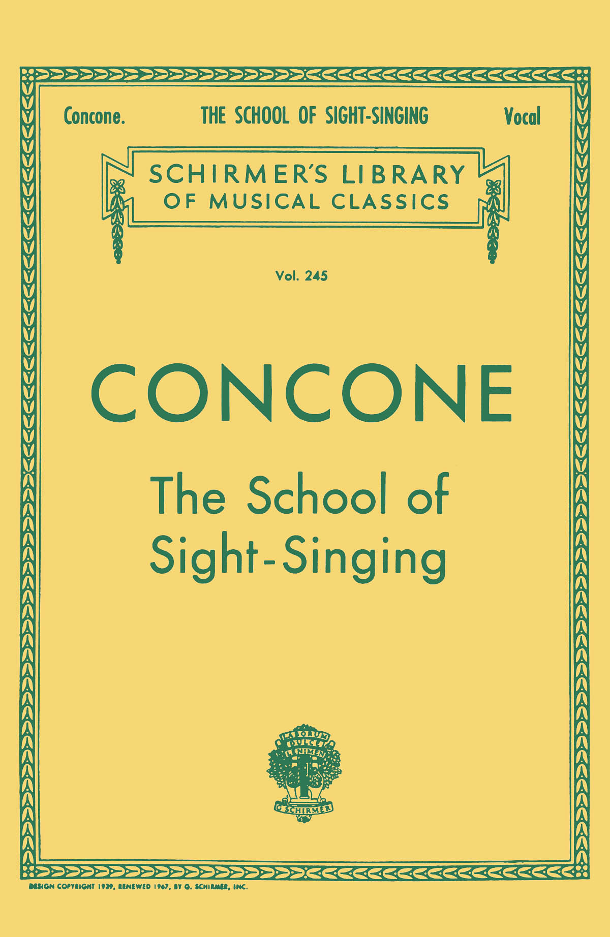 Joseph Concone: School of Sight-Singing: Voice: Vocal Tutor