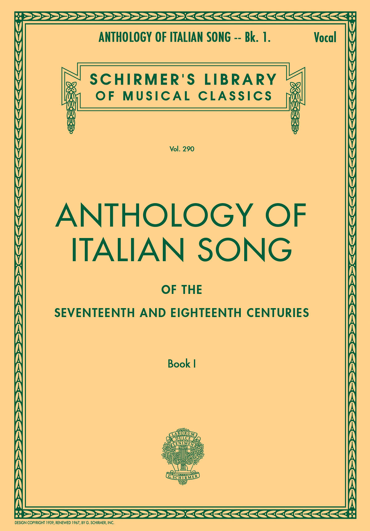 Anthology of Italian Song of the 17th-18th Cent.: Voice & Piano: Mixed Songbook