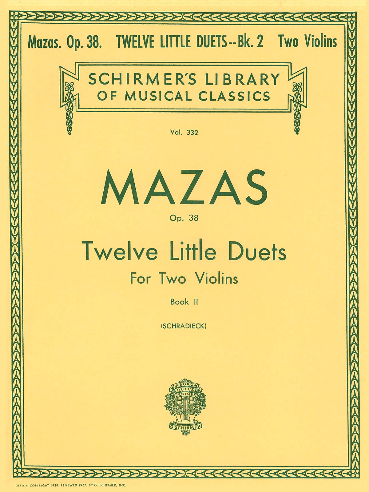 Jacques-Frol Mazas: 12 Little Duets  Op. 38 - Book 2: Violin: Instrumental
