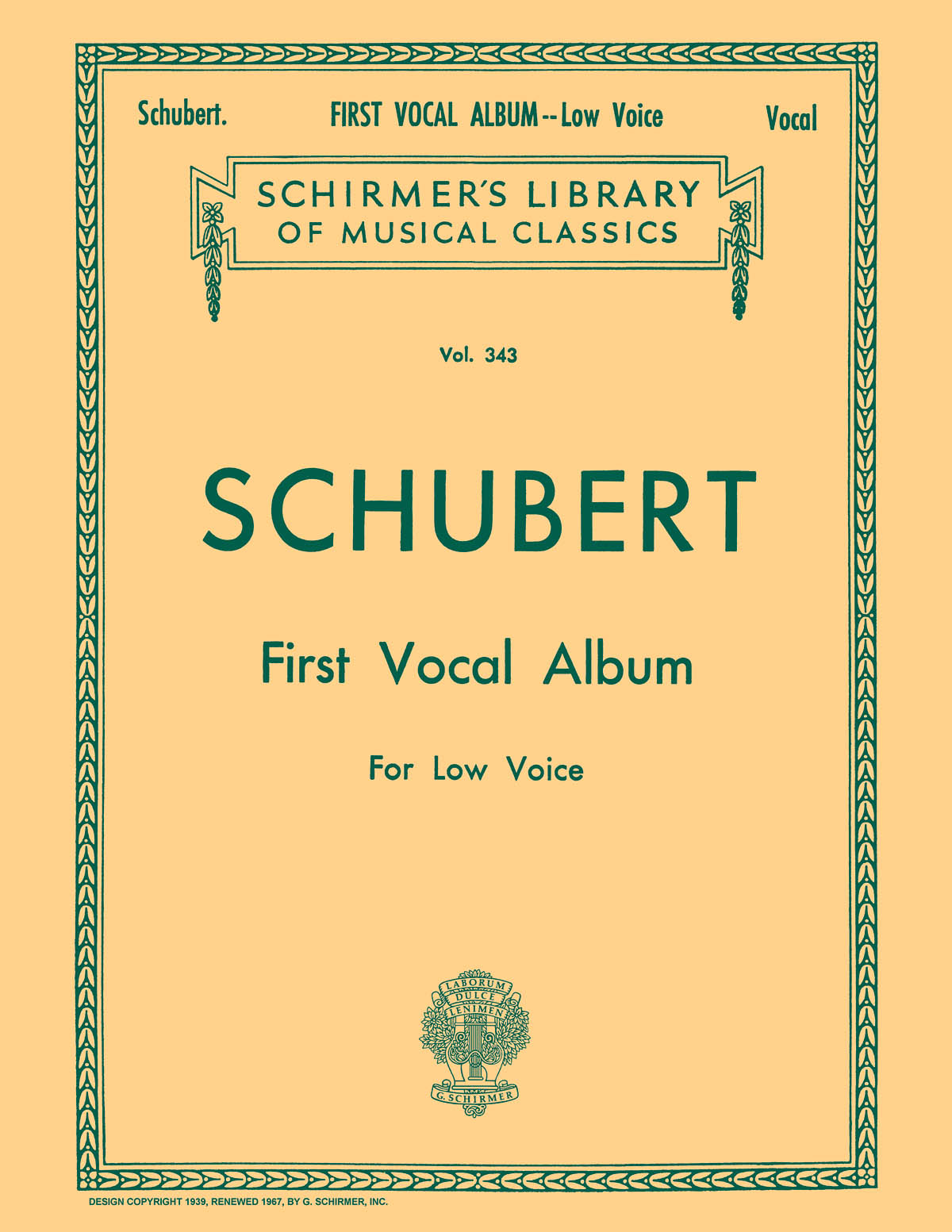 Franz Schubert: First Vocal Album For Low Voice: Low Voice: Mixed Songbook