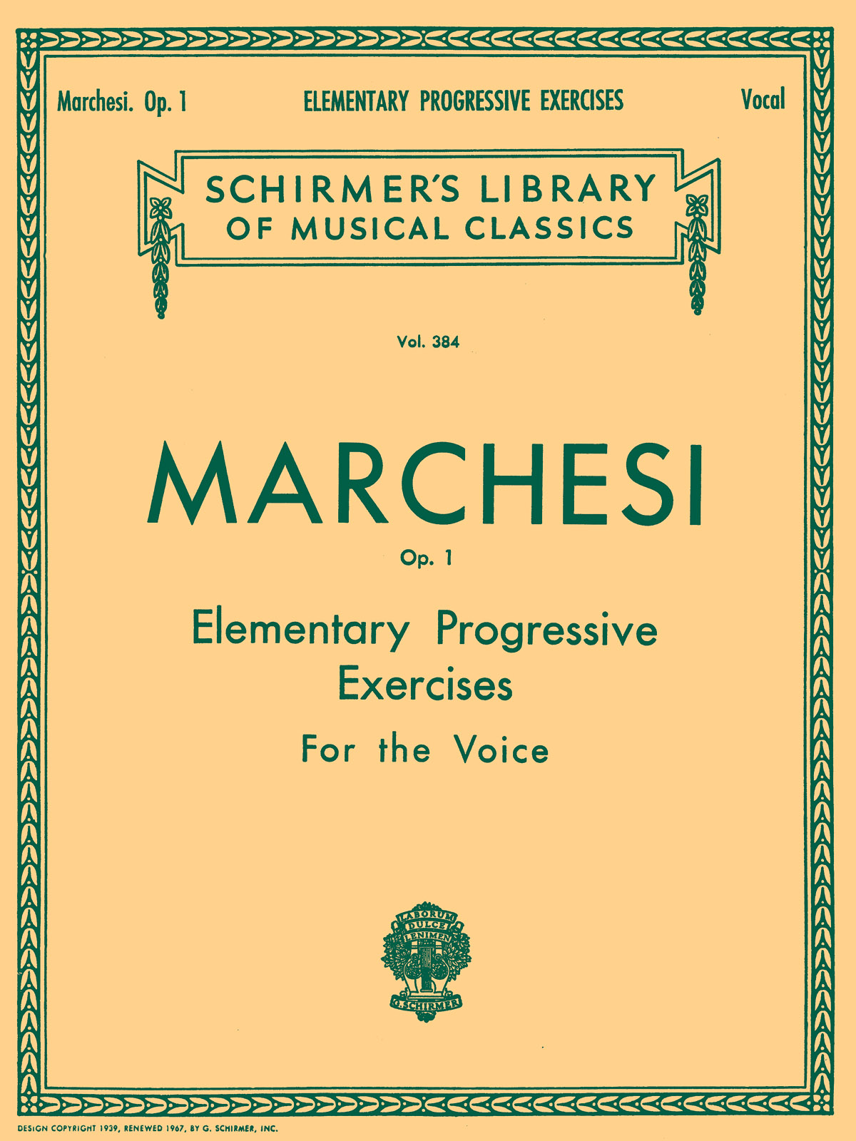Mathilde Marchesi: Elementary Progressive Exercises  Op. 1: Voice: Vocal Tutor
