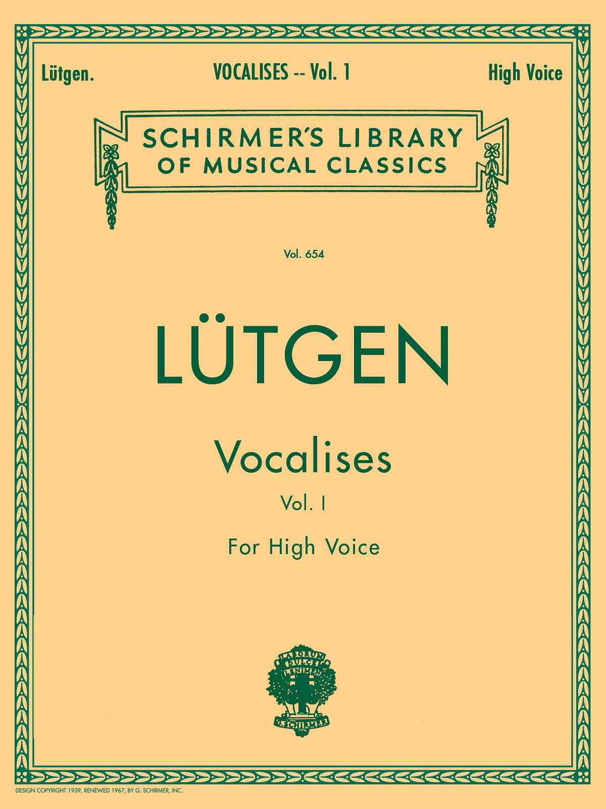 B. Lütgen: Vocalises (20 Daily Exercises) - Book I: High Voice: Instrumental