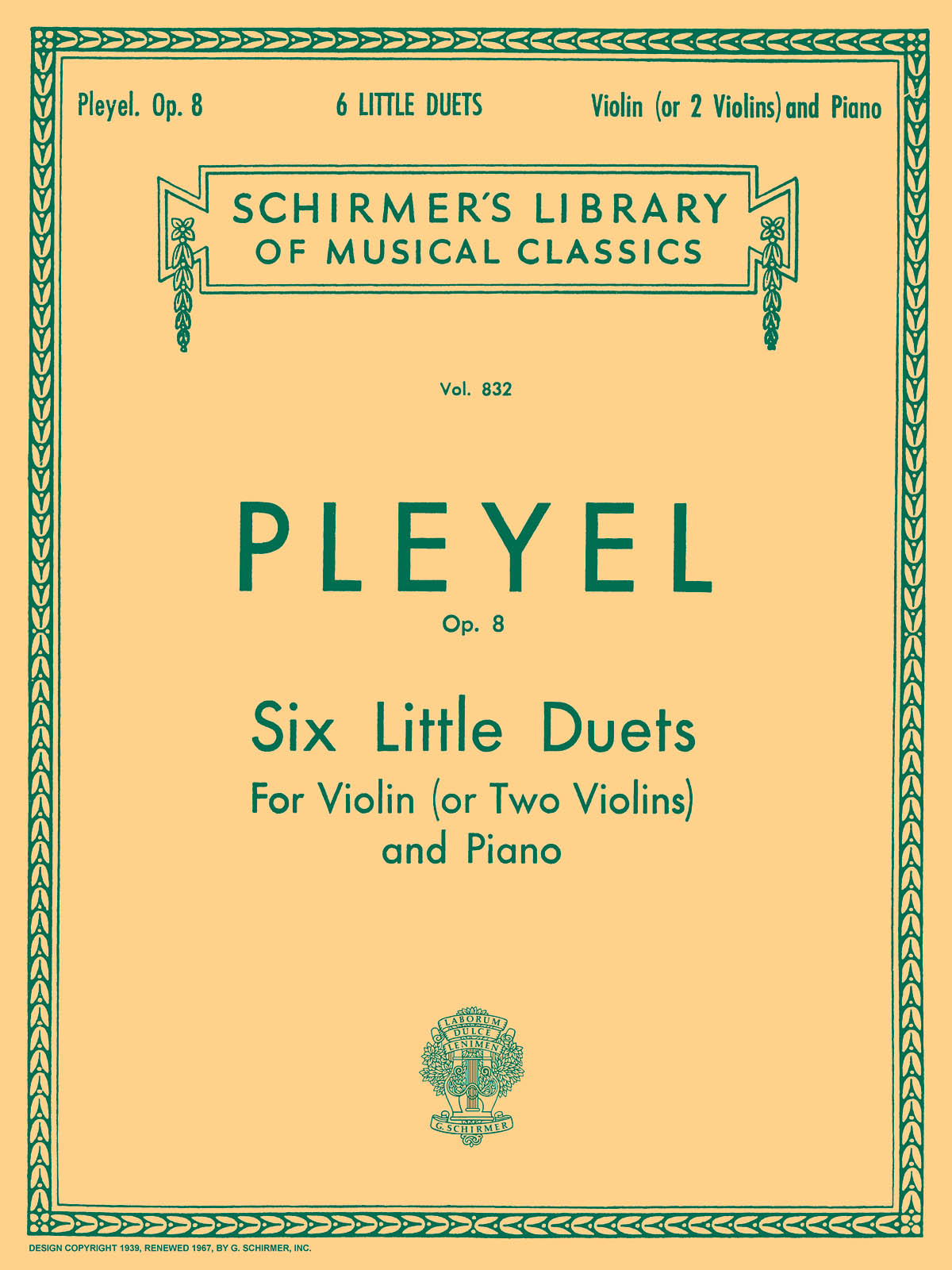 Ignace Pleyel: Six Little Duets  Op. 8: Violin: Instrumental Album