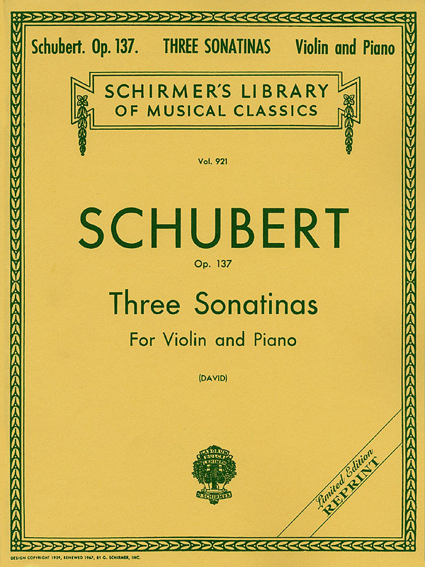 Franz Schubert: Three Sonatinas  Op. 137: Violin: Instrumental Album