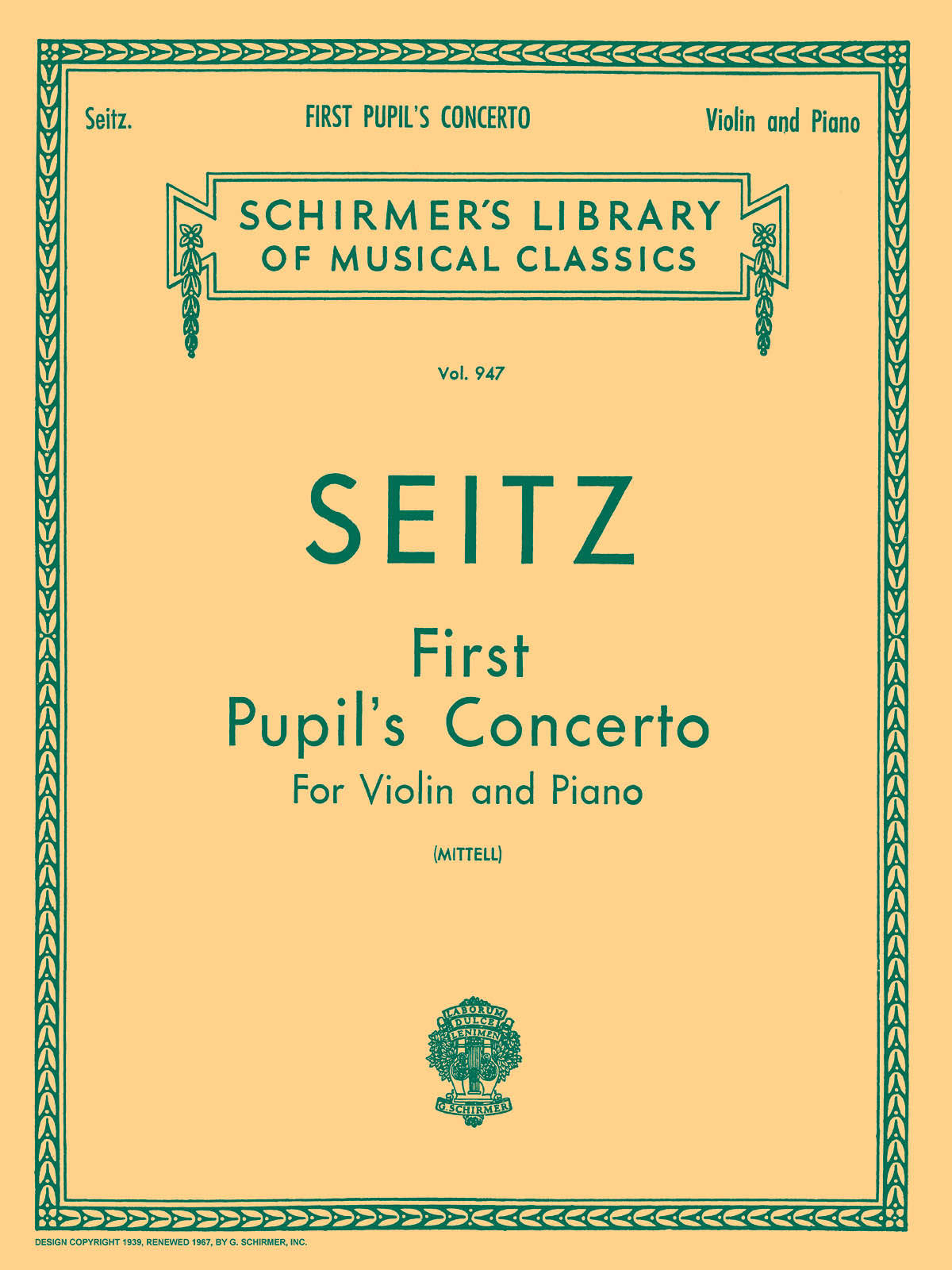Friedrich Seitz: Pupil's Concerto No. 1 in D: Violin: Instrumental Work