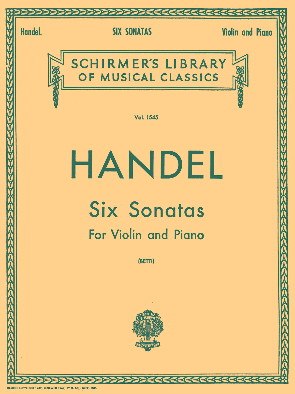 Georg Friedrich Händel: Six Sonatas: Violin: Instrumental Work