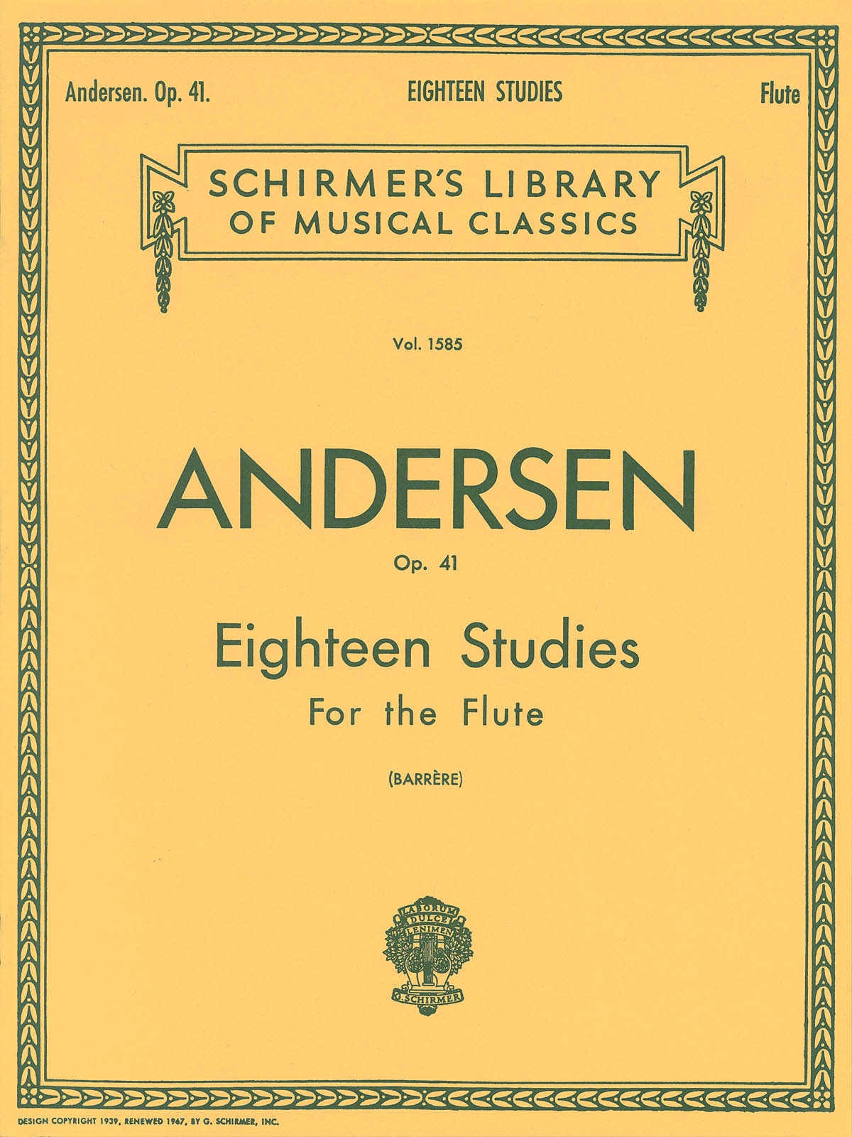Joachim Andersen: Eighteen Studies: Flute: Study