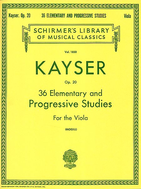 Heinrich Ernst Kayser: 36 Elementary and Progressive Studies: Violin: Study
