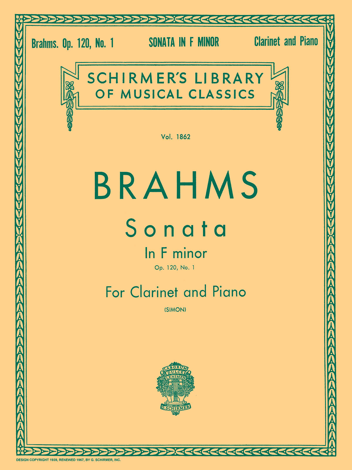 Johannes Brahms: Sonata in F Minor  Op. 120  No. 1: Clarinet and Accomp.: