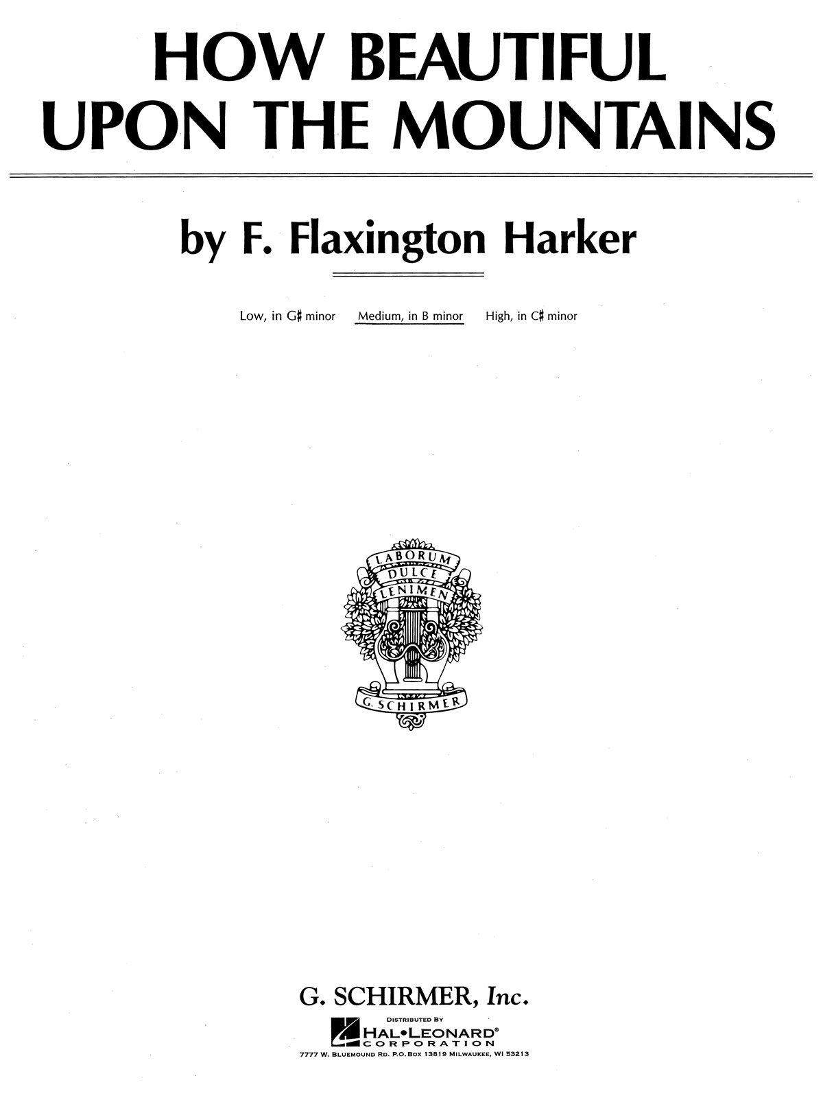 F. Flaxington Harker: How Beautiful upon the Mountains: Medium Voice: Single