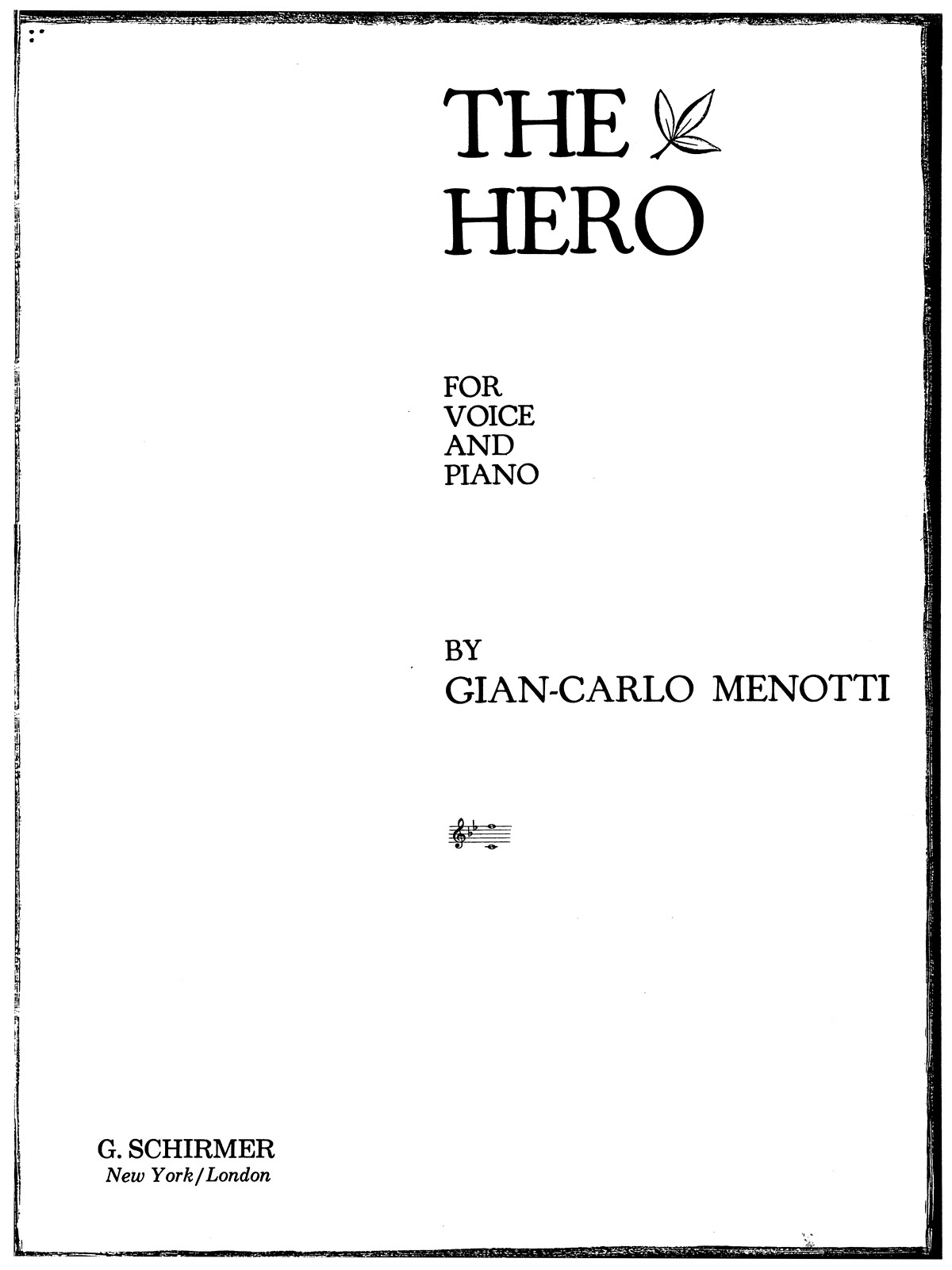 Gian Carlo Menotti: Hero: Mixed Songbook