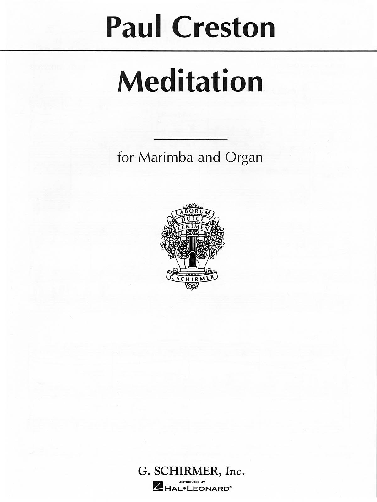 Paul Creston: Meditation Op. 90: Marimba