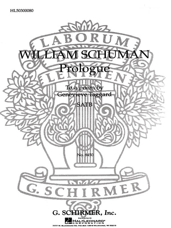 William Schuman: Prologue to a Poem: SATB: Vocal Score