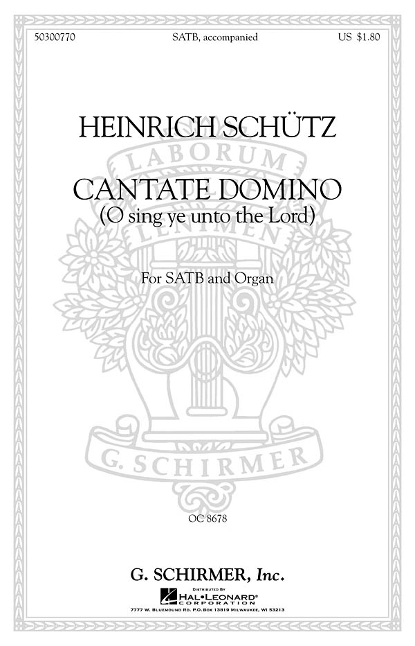 Cantate Domino Sing Ye Unto The Lord: SATB: Vocal Score
