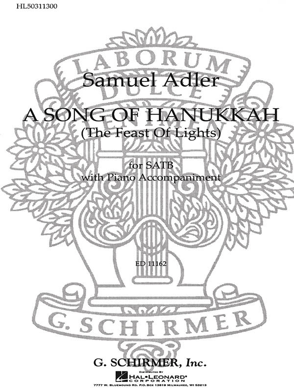 S. Adler: Song Of Hanukkah Feast Of Lights: SATB: Vocal Score