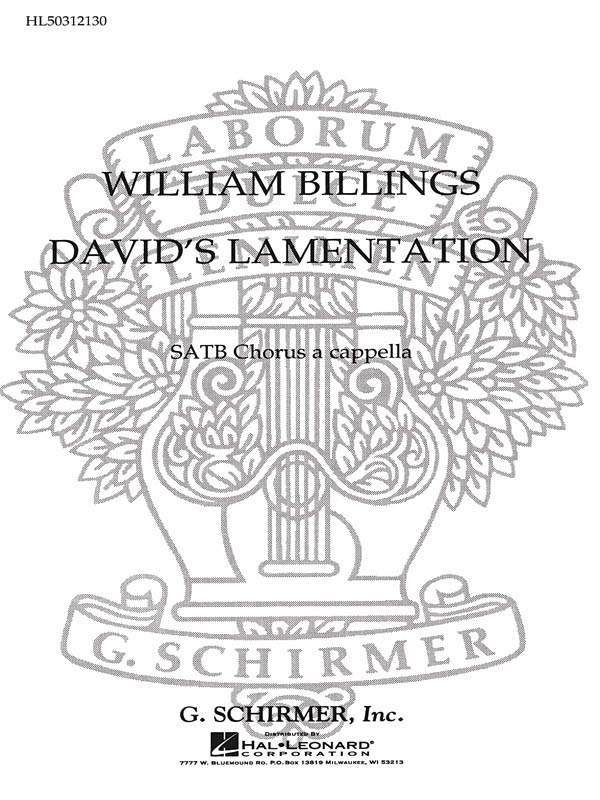 William Billings: David's Lamentation: SATB: Vocal Score