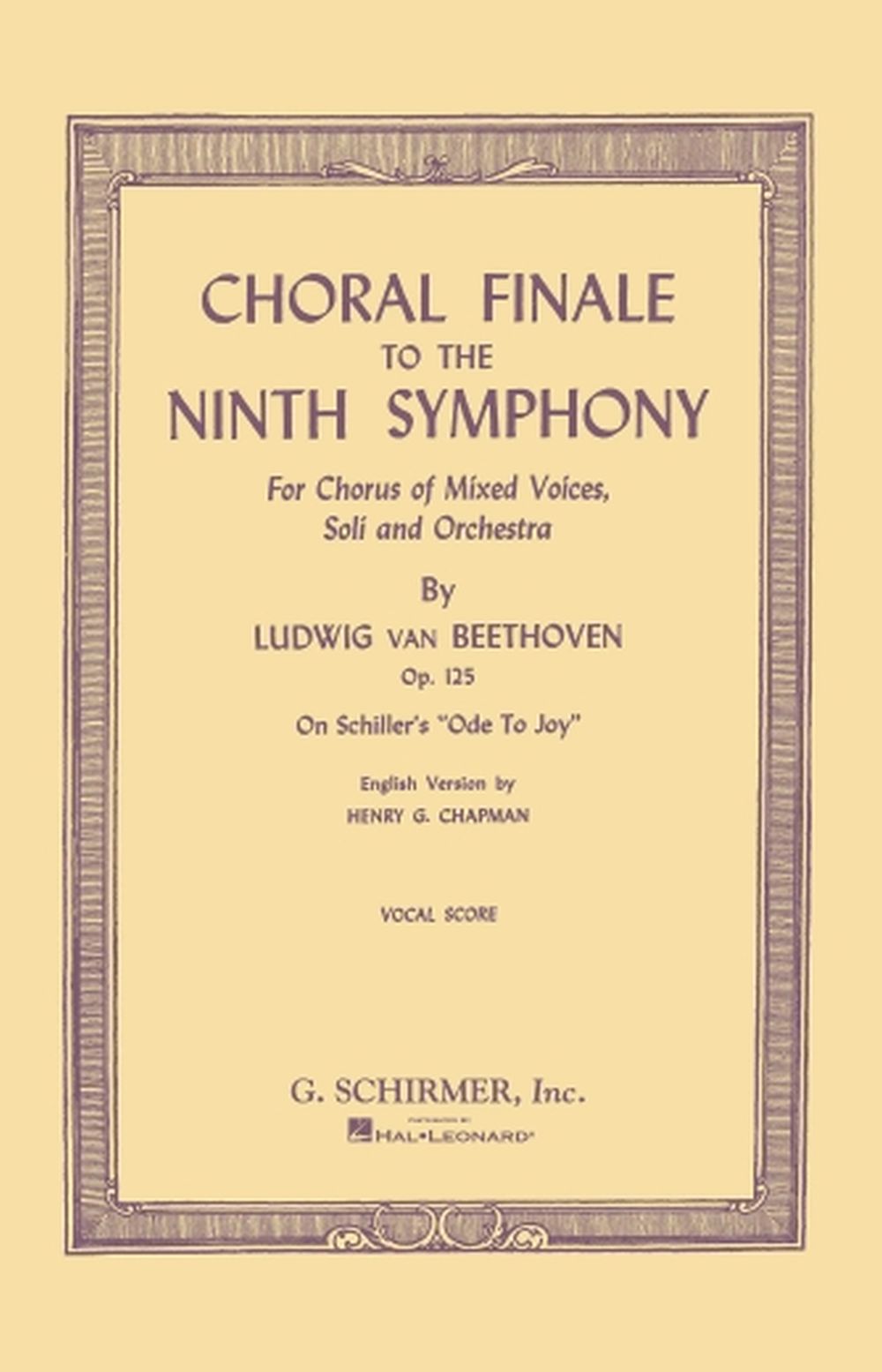 Ludwig van Beethoven: Choral Finale: SATB: Vocal Score