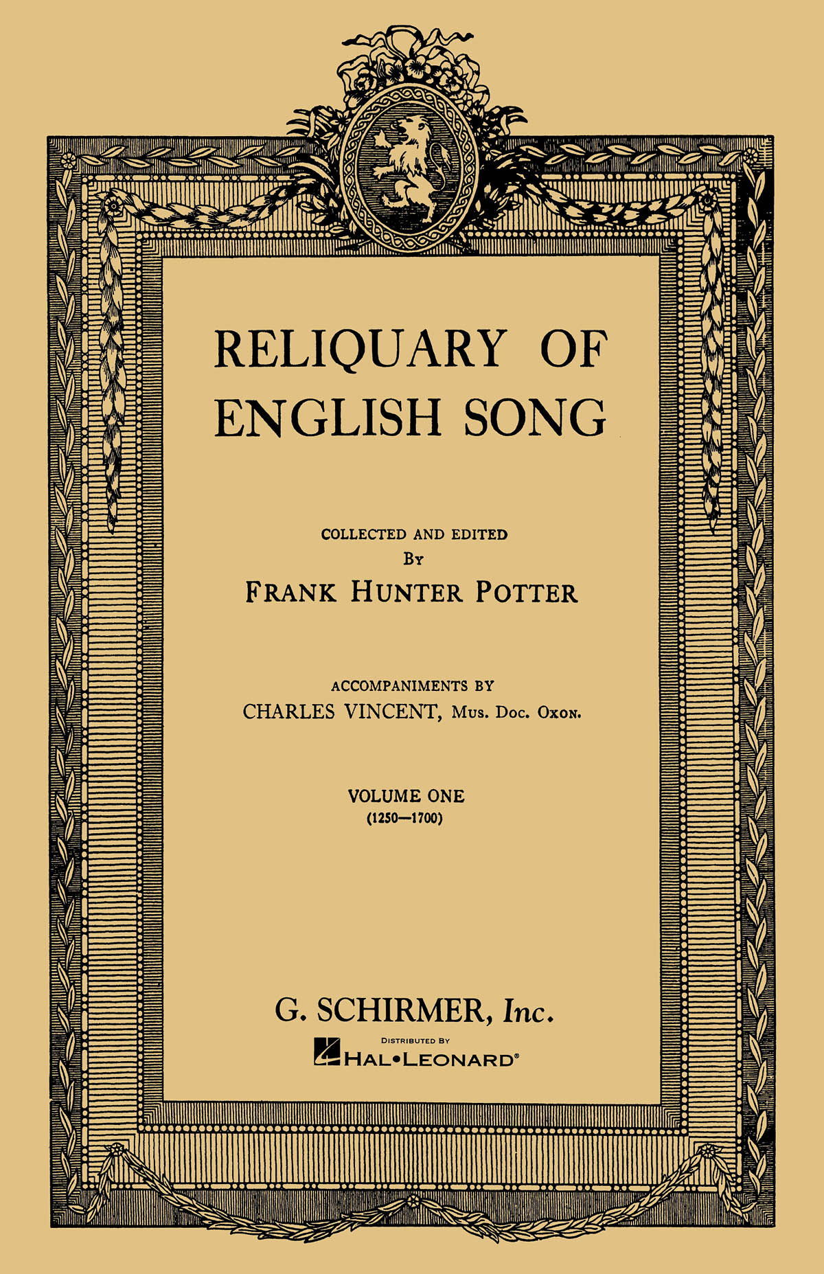 Reliquary of English Songs - Volume 1: Voice & Piano: Mixed Songbook