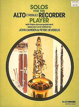 Solos for the Alto Recorder Player: Alto Recorder and Accomp.: Instrumental