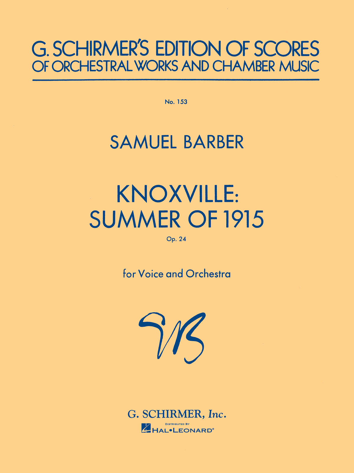 Samuel Barber: Knoxville: Summer of 1915: Voice: Study Score
