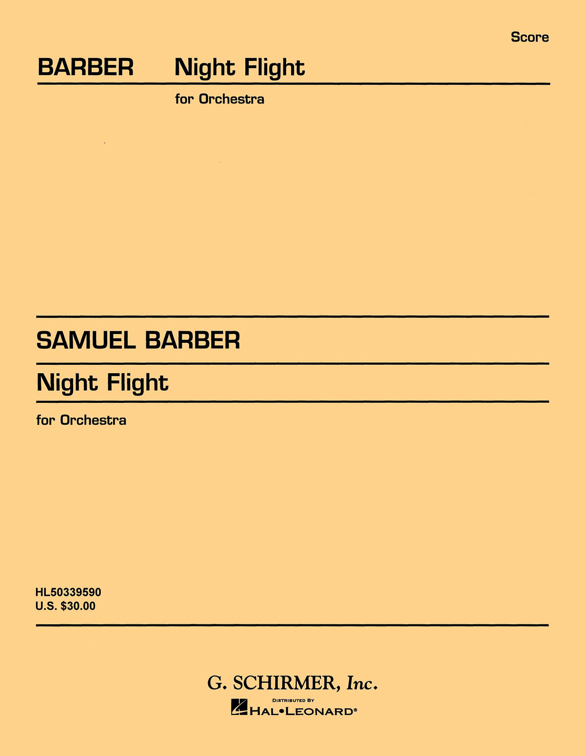 Samuel Barber: Night Flight  Op. 19a: Orchestra: Score