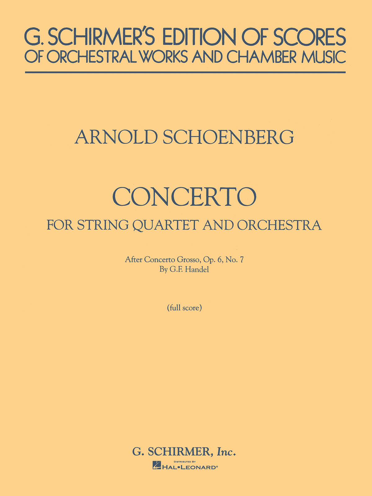 Arnold Schnberg: Concerto: String Quartet: Score