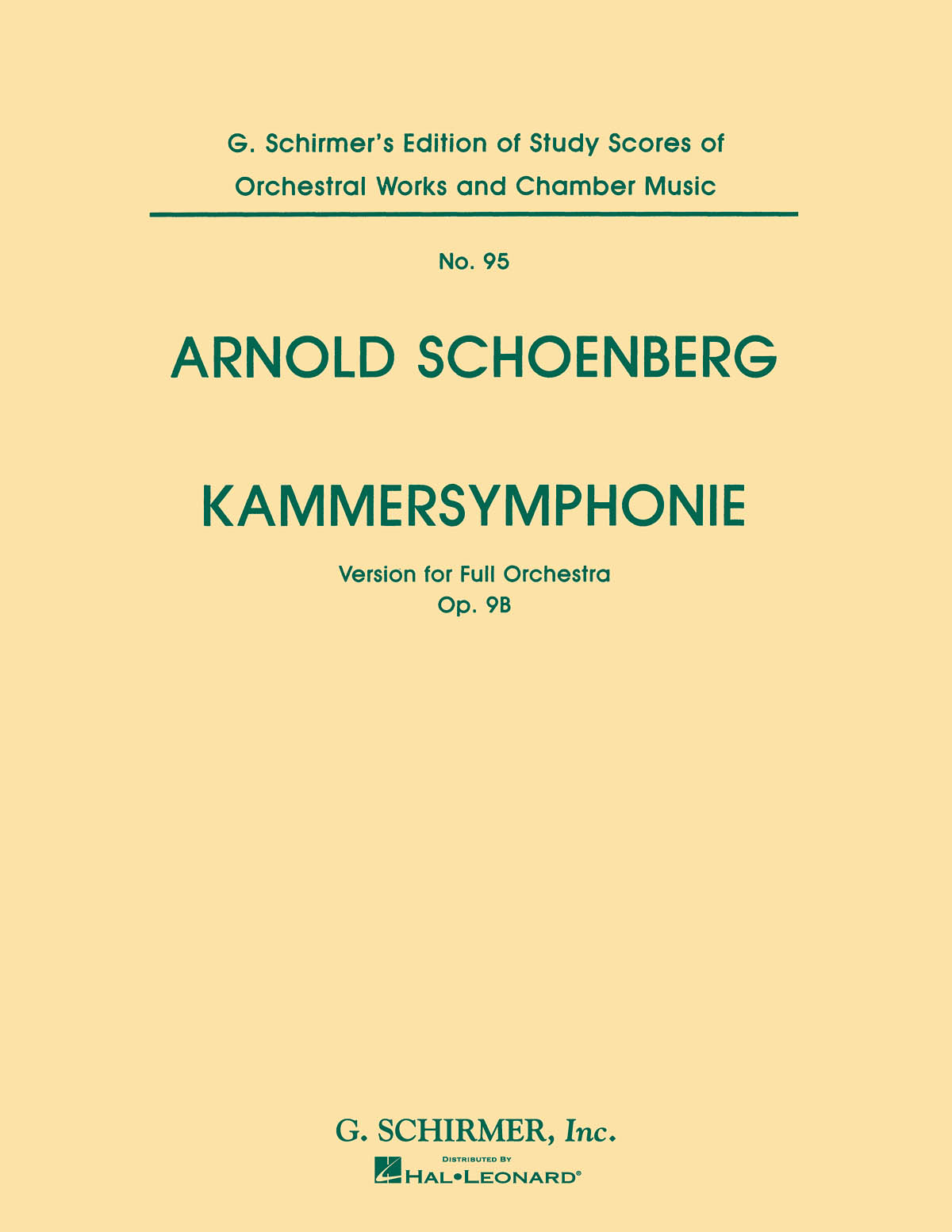 Arnold Schnberg: Kammersymphonie  Op. 9B (Chamber Symphony): Orchestra: Score