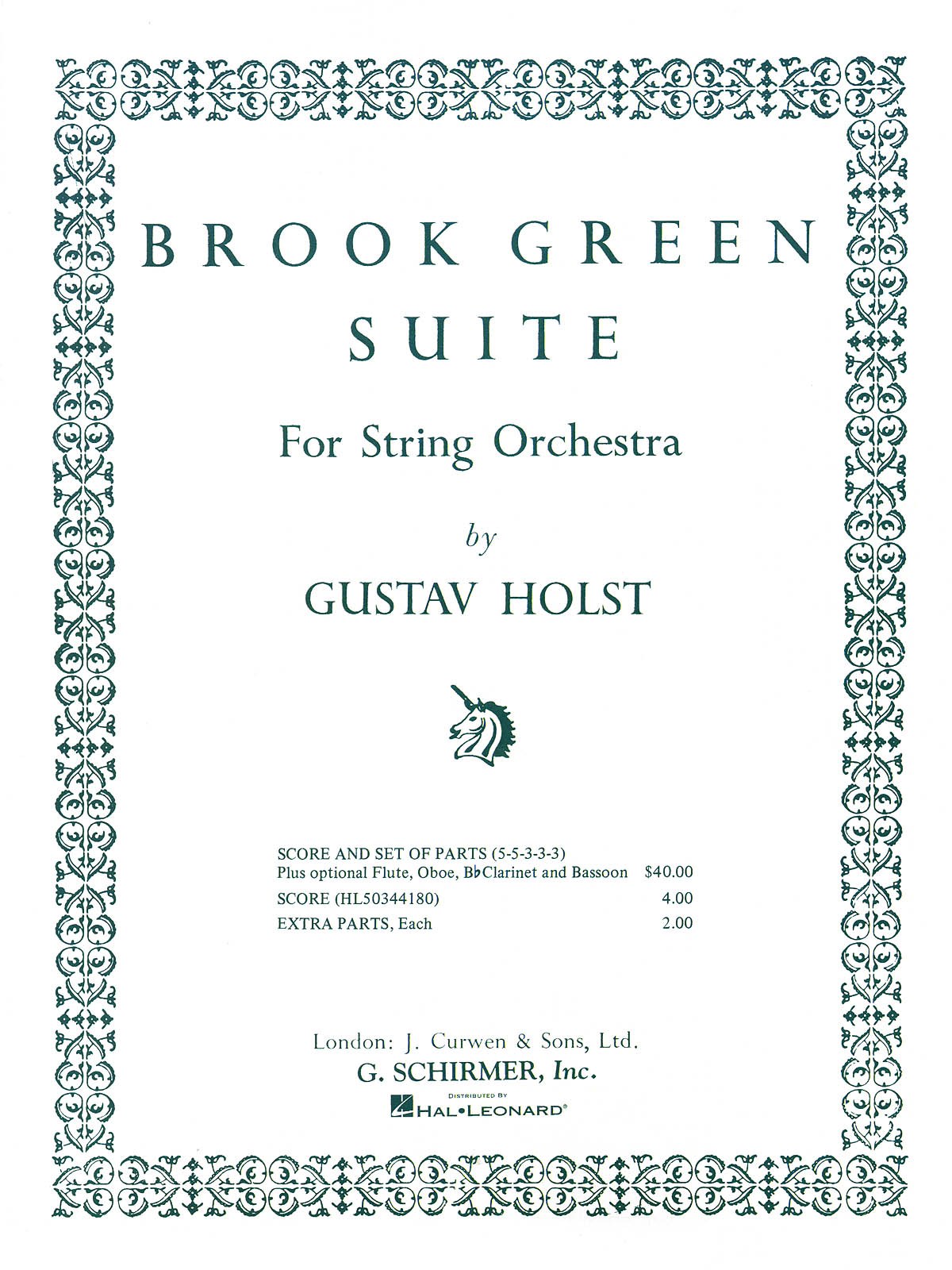Gustav Holst: Brook Green Suite: String Orchestra: Score and Parts
