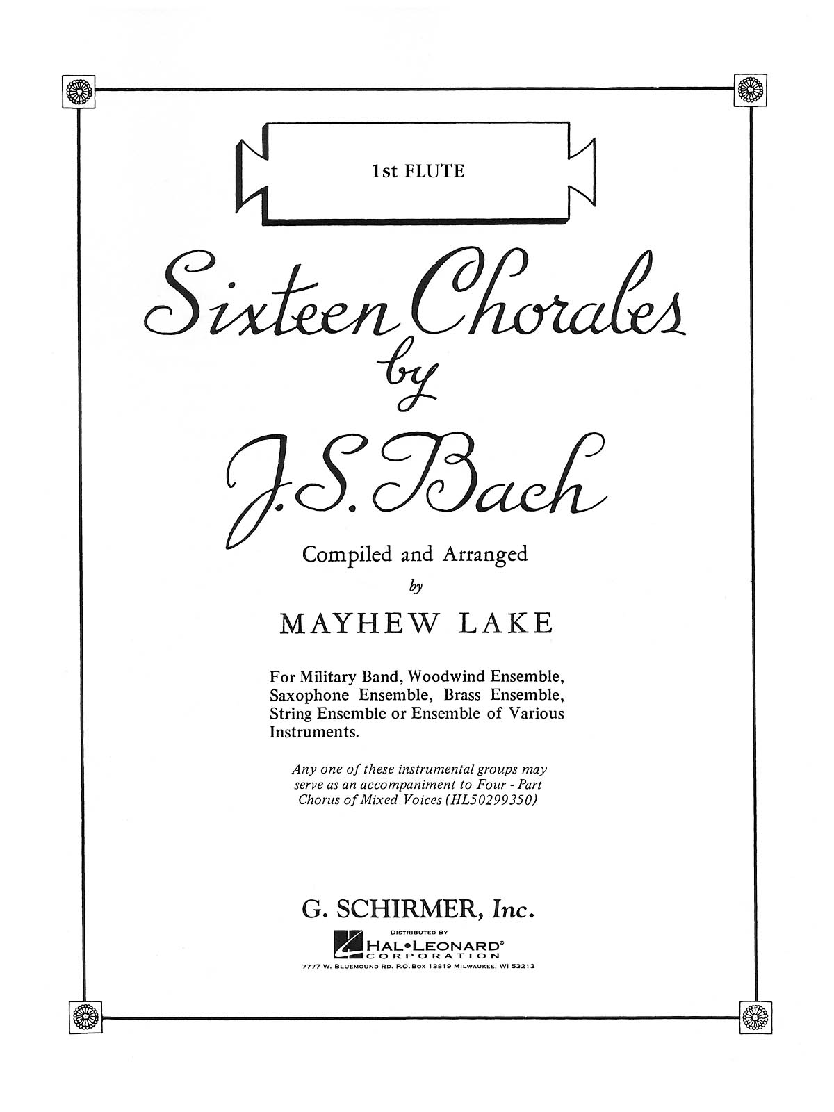 Johann Sebastian Bach: Sixteen Chorales: Chamber Ensemble: Part