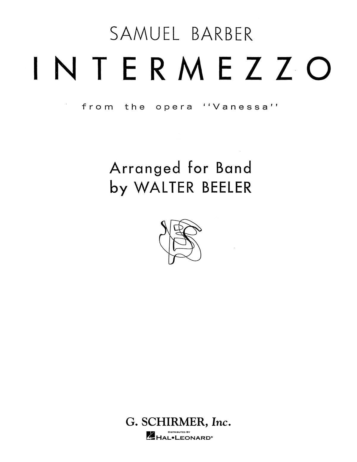 Samuel Barber: Intermezzo  Op. 32: Opera: Score