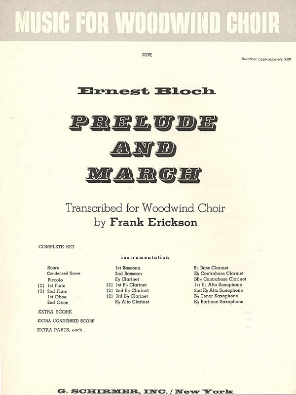 Prelude And March - Full Score: Wind Ensemble: Score