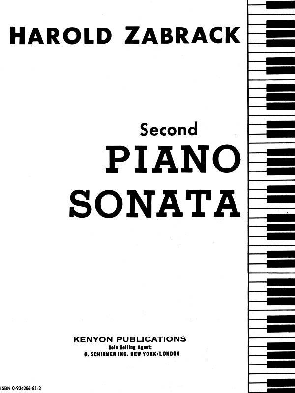 Harold Zabrack: Piano Sonata No. 2: Piano: Instrumental Work
