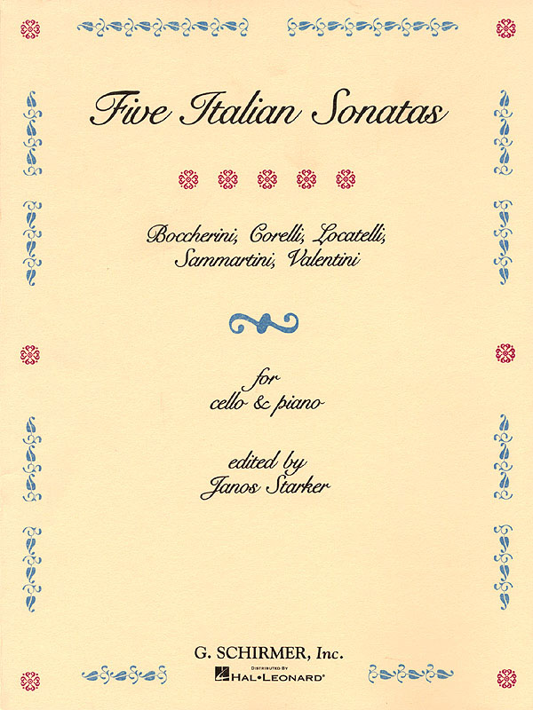 5 Italian Sonatas: Cello and Accomp.: Instrumental Album
