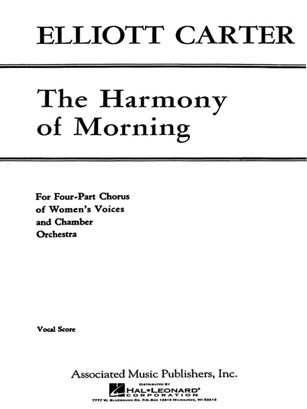 E Carter: The Harmony Of Morning: SSAA: Vocal Score