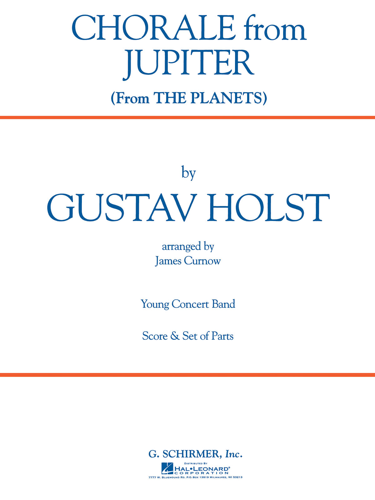 Gustav Holst: Chorale from Jupiter (from The Planets): Concert Band: Score &
