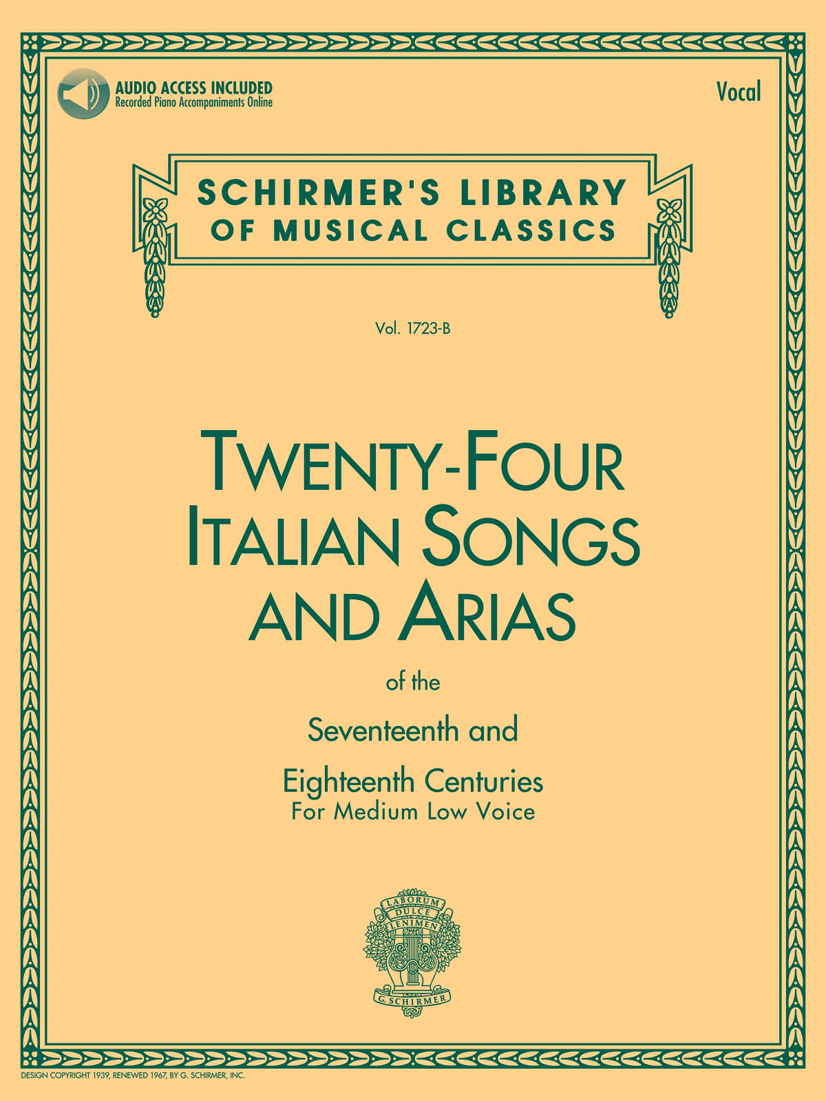 24 Italian Songs & Arias - Medium Low Voice: Medium Voice: Mixed Songbook