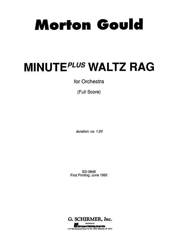 Minute Plus Waltz Rag Full Score: Orchestra: Score