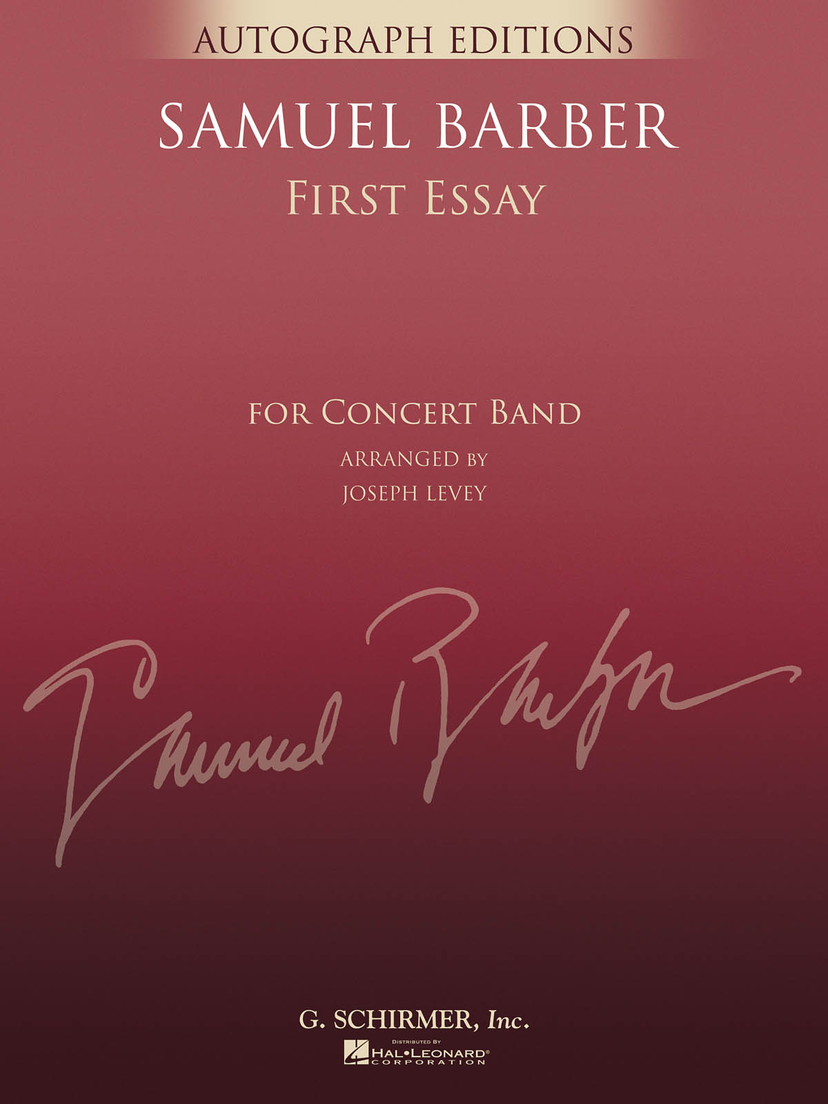 Samuel Barber: First Essay: Concert Band: Score
