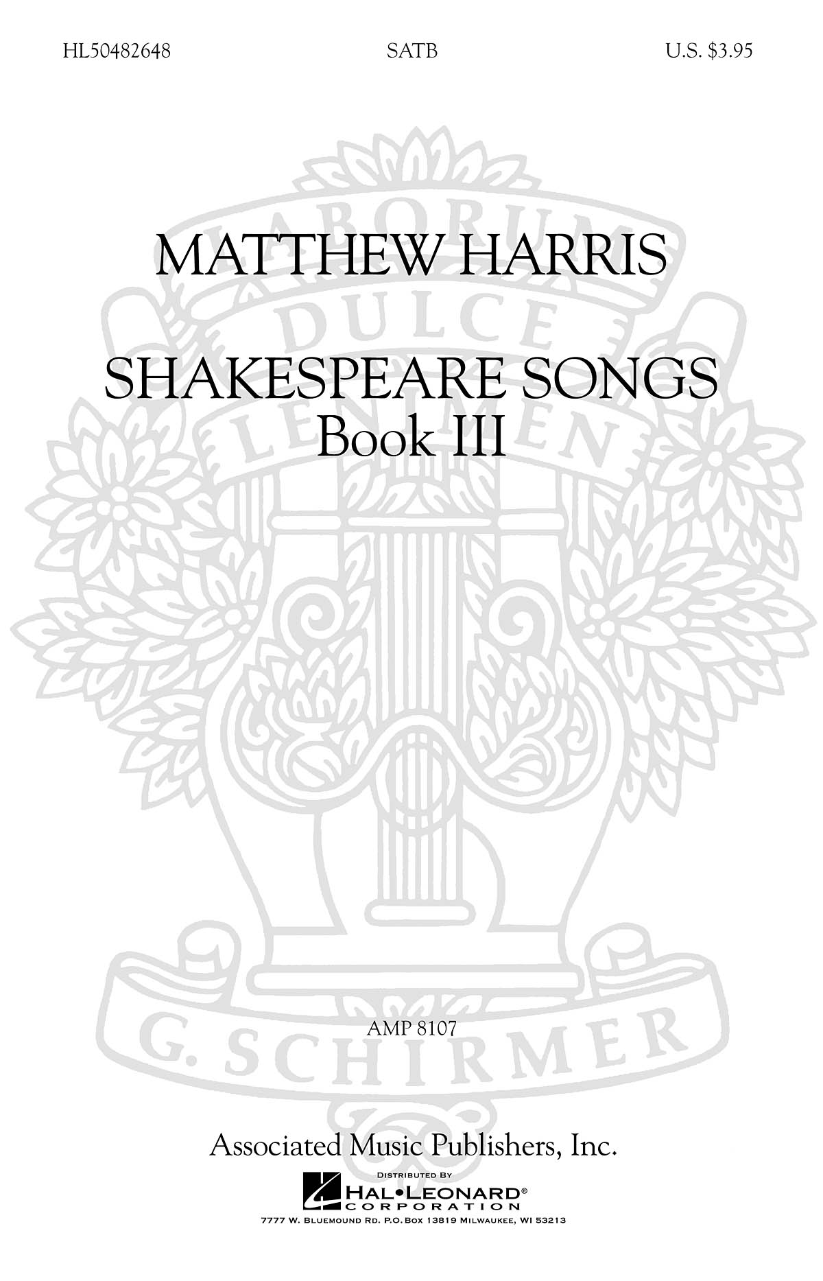 Matthew Harris: Shakespeare Songs  Book III: SATB: Vocal Score