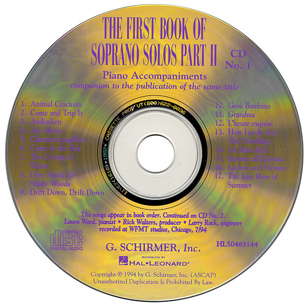 The First Book of Soprano Solos - Part II: Soprano: Mixed Songbook