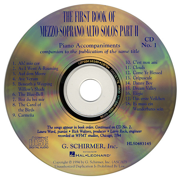 The First Book of Mezzo-Soprano/Alto Solos Part II: Vocal: Backing Tracks