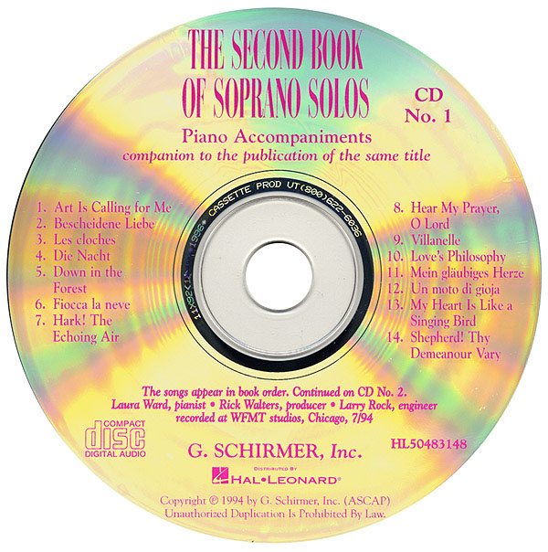 The Second Book of Soprano Solos: Soprano: Backing Tracks