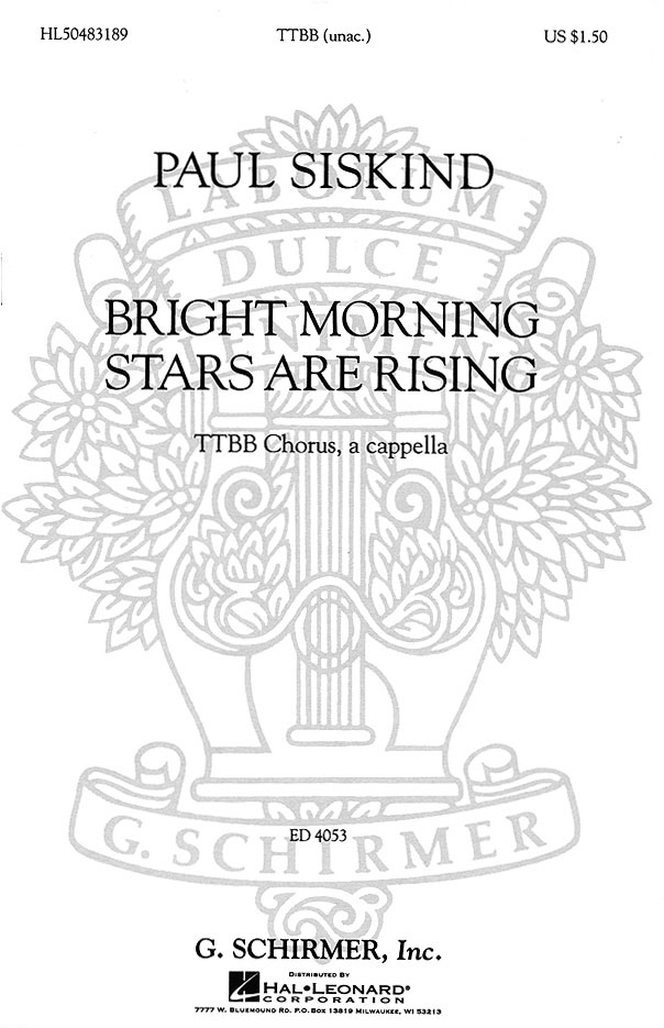 Traditional: Bright Morning Stars are Rising: TTBB: Vocal Score