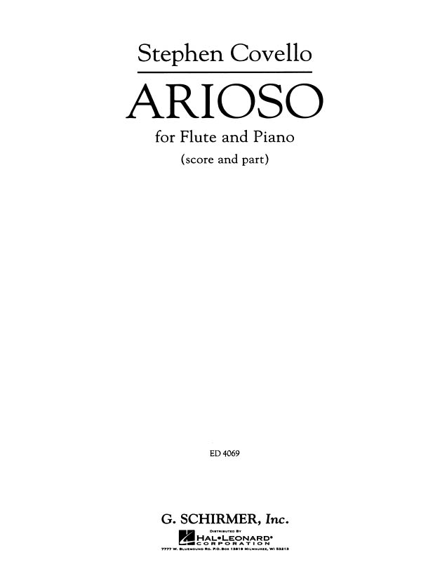 Stephen Covello: Arioso for Flute and Piano: Flute: Score and Parts