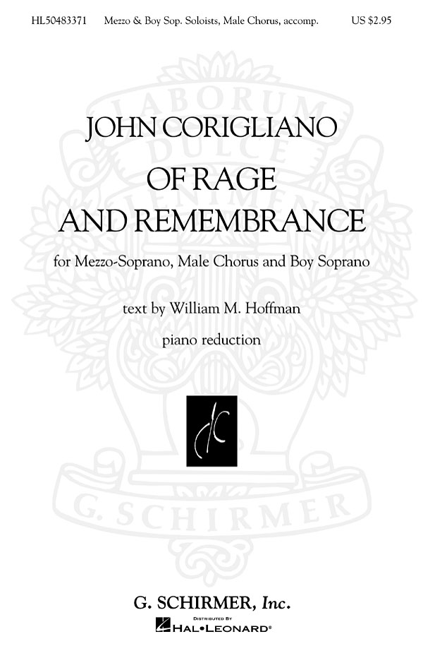 John Corigliano: Of Rage and Remembrance: Mezzo-Soprano: Vocal Work