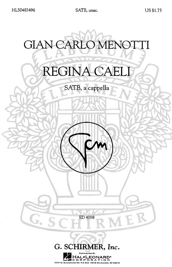 Gian Carlo Menotti: Regina Caeli: Double Choir: Vocal Album