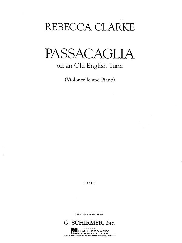 Rebecca Clarke: Passacaglia: Cello and Accomp.: Instrumental Work