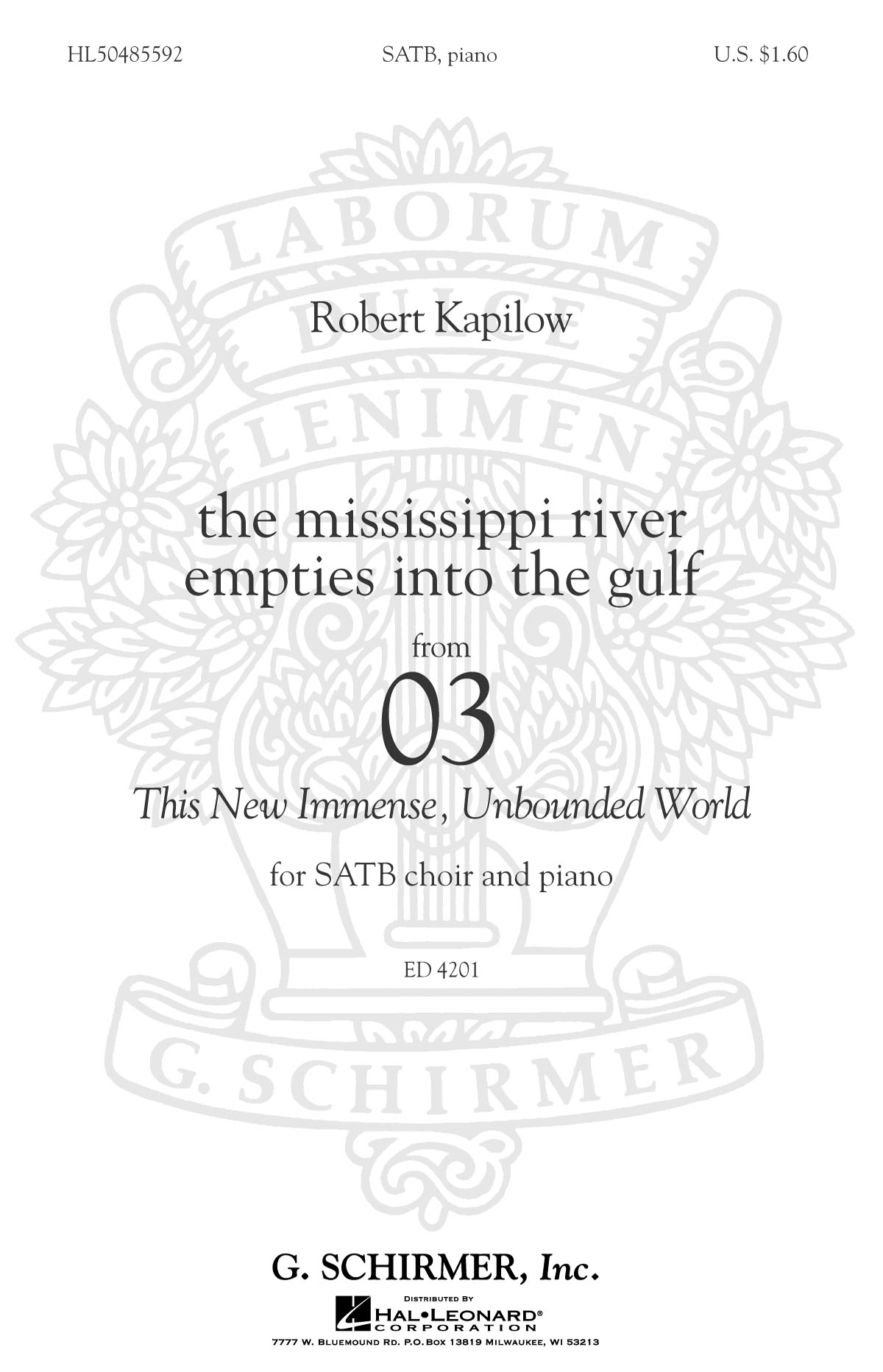 Robert Kapilow: The Mississippi River Empties Into The Gulf: SATB: Vocal Score